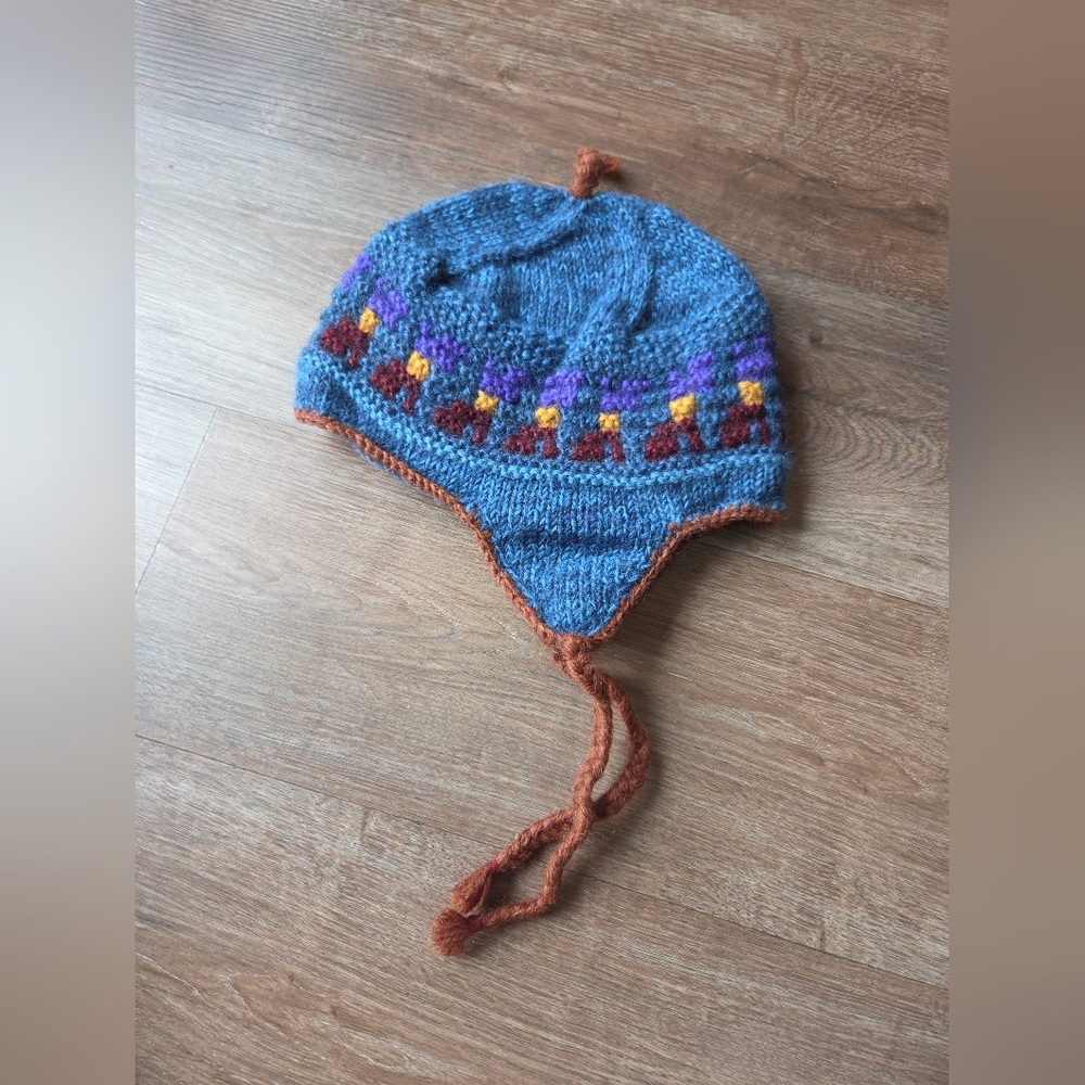 Vintage Lost Horizons 100% Wool Fair Isle Hat with Ear Flaps Multicolor - Picture 2 of 6
